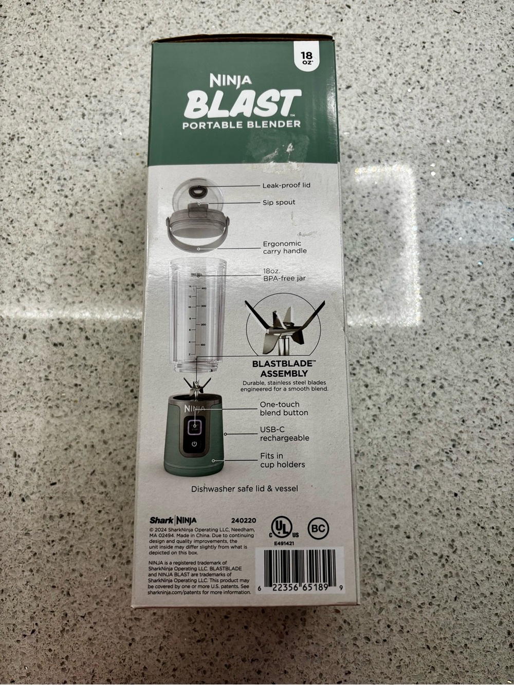 Ninja Blast Portable Blender - Green and Gray - Picture 3 of 3